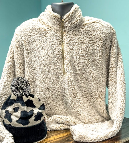 Oatmeal sherpa pullover hotsell