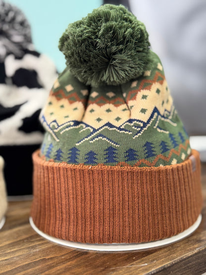 Wild Scene Pom Beanie